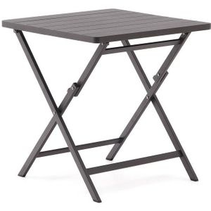 Kave Home - Torreta opvouwbare aluminium buitentafel met donkergrijze afwerking 70 x 70 cm