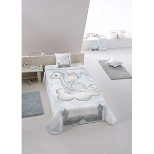 Piel,S.A. 5578 - bont baby | deken | babydeken | babydeken | kinderdeken | kinderdeken | babydeken bedrukt | baby en kind | blauw | afmetingen 160 x 220, unisex, blauw