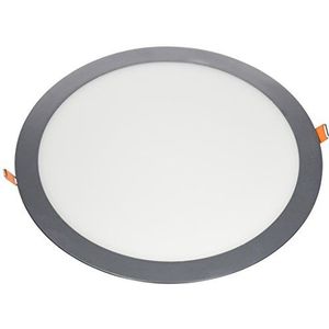 LYO LED-inbouwlamp, rond, extra plat, grijs, 29,5 x 27,3 cm