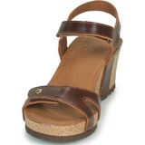 Panama Jack Julia Basics Open sandalen met sleehak voor dames, Braun Cuero B1., 38 EU