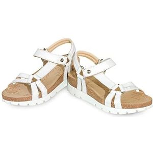 Panama Jack Dames Sally Basics open sandalen met sleehak, wit, 36 EU