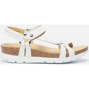 Panama Jack - Sally Basics - Damessandalen - Wit - Nubuck - Klittenbandsluiting