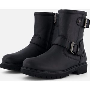 Panama Jack - Felina Igloo - Bikerboots - Zwart - Gewaxt Leer - Lamsvacht Voering