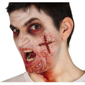 Halloween nep wond - litteken - incl. lijm - bloed - Horror thema - verkleedaccessoire