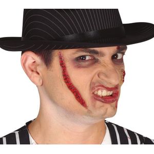 Halloween nep wond - litteken - incl. lijm - bloed - Horror thema - verkleedaccessoire