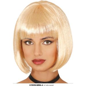Carnaval verkleed damespruik met kort blond haar - Verkleedpruiken