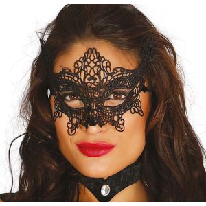 Fiestas Guirca - Masker Kroon Embroidered - zwart - Halloween Masker - Enge Maskers - Masker Halloween volwassenen - Masker Horror - masker halloween volwassenen - masker kinderen