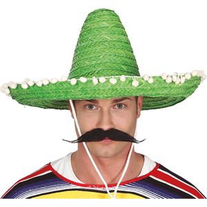 Guirca Mexicaanse Sombrero hoed voor heren - carnaval/verkleed accessoires - groen - D50 cm