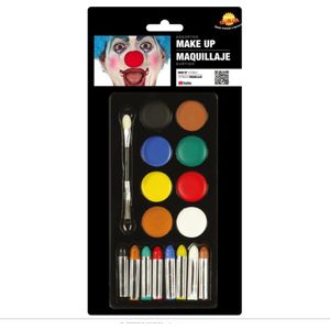Verkleed make-up schmink set - 8 kleuren - met accessoires