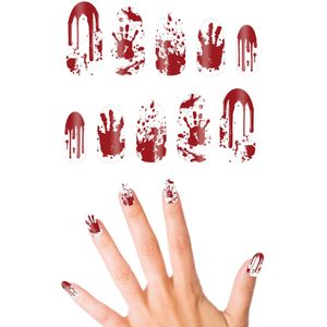 Kunstnagels - Bloederige Nagels - PVC - Inclusief Lijm - 10 Stuks