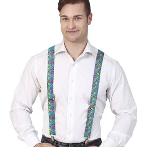 Blaue 80er Hosenträger