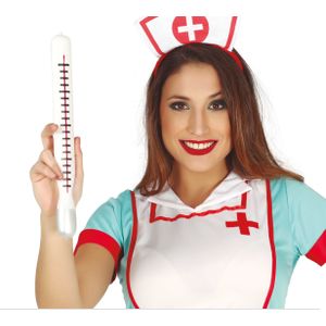 Fiestas Guirca - Zuster/Dokter Thermometer XL - Carnaval Accessoire - Wit - Kunststof