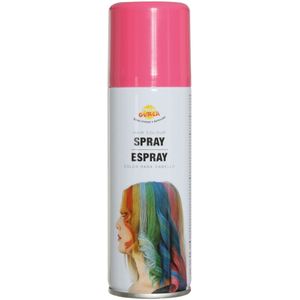 Fiestas Guirca Carnaval verkleed haar verf/spray - roze - spuitbus - 125 ml