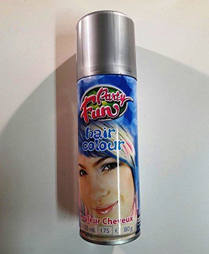 Fiestas Guirca Carnaval Verkleed Haar Verf/Spray - Zilver - Spuitbus - 125 ml