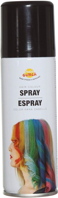Fiestas Guirca Carnaval verkleed haar verf/spray - zwart - spuitbus - 125 ml