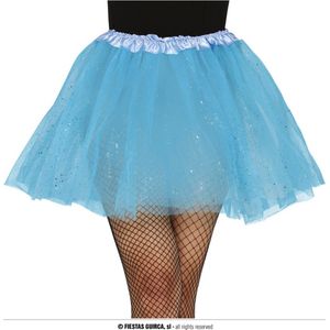 Lichtblauwe Tutu Dames Glitter 40cm