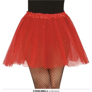 Rode Tutu Dames Glitter 40cm