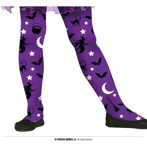 Halloween Kinder Panty Purple Witch Maat 98-116