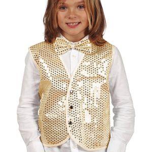 Gouden Verkleed Gilet met Pailletten Voor Kinderen - Carnavalsjassen