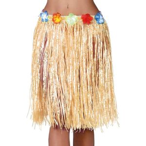 Fiestas Guirca Hawaii verkleed rokje - voor volwassenen - naturel - 50 cm - hoela rok - tropisch