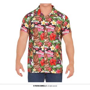 Partychimp Tropical party Hawaii blouse heren - bloemen - multi - carnaval/themafeest - Hawaii