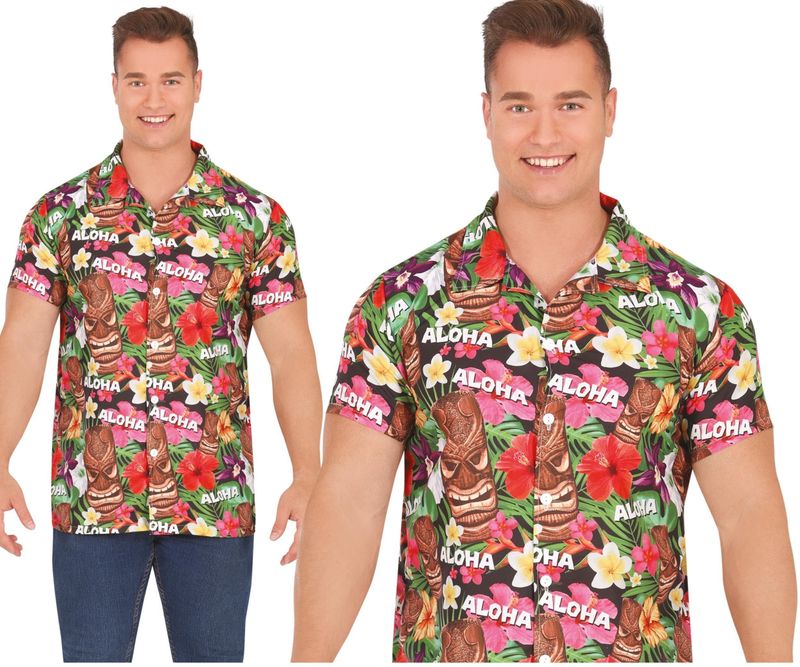 Partychimp - Tropical Party Hawaii Blouse - Multi - Polyester - Bloemenprint