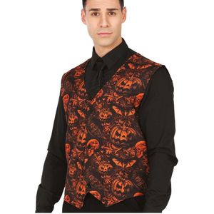 FIESTAS GUIRCA Pompoenvest - Halloween - Zwart en Oranje - Polyester