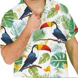 Partychimp - Tropical Party Hawaii Blouse - Groen - Polyester - Toekan Print