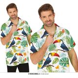Partychimp - Tropical Party Hawaii Blouse - Groen - Polyester - Toekan Print