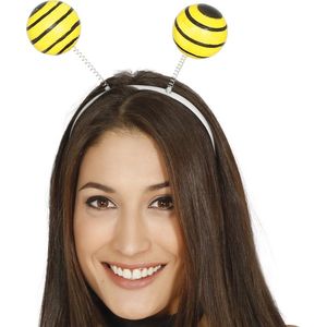 Verkleed diadeem bijen/insect sprieten - geel/zwart - meisjes/dames - Carnaval - Verkleedhoofddeksels