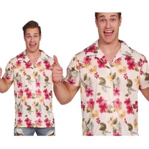 Fiestas Guirca - Hawaii Aloha Shirt - Groen Roze Bloemen