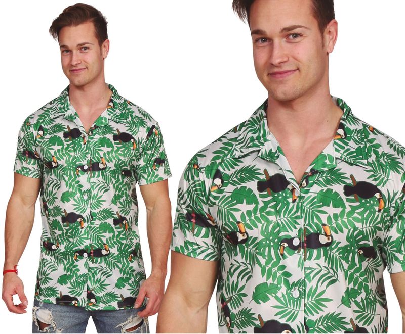 Fiestas Guirca - Hawaii Aloha Shirt - Groen - Polyester