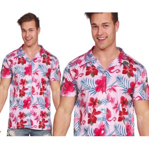 Hawaii Aloha Shirt - Flamingo Roze - Polyester
