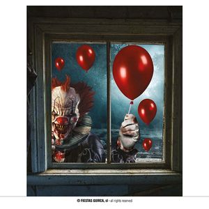 Halloween Raamdecoratie Clown
