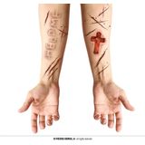 Fiestas Tattoo nep littekens/wonden - Horror/bezeten verkleed thema - Halloween verkleed accessoires - Bloed