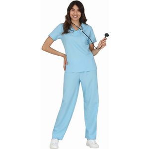 Chirurg Verpleegster - Blauwe Kostuum - Vrouw - Bevat Shirt en Broek