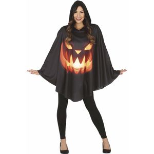 Fiestas Guirca - Poncho Pompoen - Zwart met Oranje - Polyester
