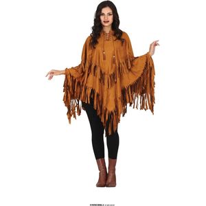 Poncho Dames Bruin M