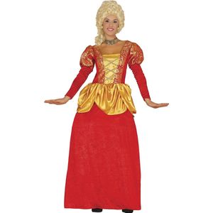Renaissance - Gravin Kostuum - Rood en Goud - Jurk