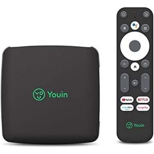 Engel Youin You-Box EN1040KX Android TV Box, 4K UHD, Google Assistant en Chromecast geïntegreerd, exclusief product, zwart