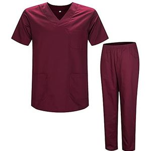 MISEMIYA Sanitair Uniform Set Bz-817-8312, Rood, Maat XL