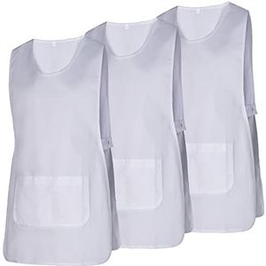 MISEMIYA - Pakket 3 eenheden - schortreiniging werkuniform klinisch ziekenhuis reiniging dierenarts gezondheid gasthandel - Ref.868, wit 21, M
