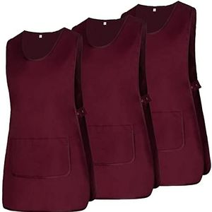 MISEMIYA - Pakket 3 eenheden - schortreiniging werkuniform klinisch ziekenhuis reiniging dierenarts gezondheid gasthandel - Ref.868, Granaat 21, XL