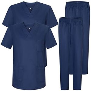 Set van 2 stuks - Uniform unisex scrubset - medisch uniform met scrubtop en broek - Ref.2-8178