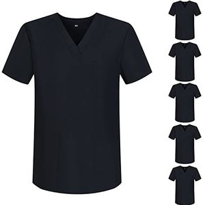 MISEMIYA - Set van 6 stuks - Sanitaire kippenuniform voor Mexico verpleegsters, Zwart 68, L