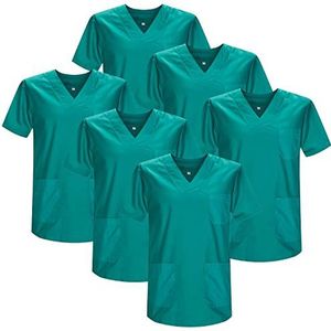 MISEMIYA - Set van 6 stuks - Sanitaire kippenuniform voor Mexico verpleegsters, groen 21, XXL