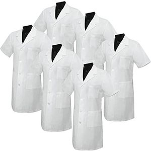 MISEMIYA - Set van 6 stuks - Scrub Top Unisex Scrubs - Medisch Uniform V-hals Tuniek Scrub Top, Korte mouw, S