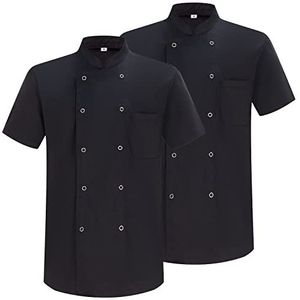Misemiya Koksjas (2 stuks) voor heren, Keukenjack 6821 zwart, 3XL