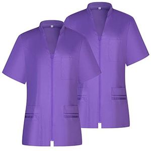 MISEMIYA - Verpakking met 2 stuks - sanitair dameshemd - gezondheidsuniform - HOSTELERIA 712, Lila, S