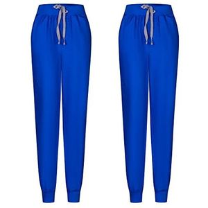 MISEMIYA - Set van 2 - sanitaire broek unisex - gezondheiduniform medische uniformen werkbroek 8316, Royal Blauw, XL